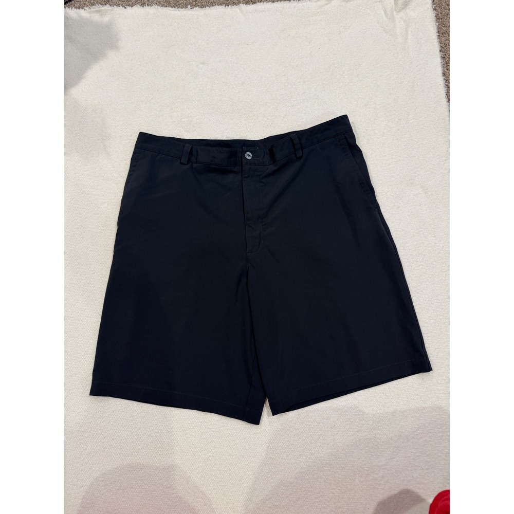 Nike Golf Mens Black Fit Dry Performance Shorts Size 38 Flat Front Athletic (681